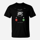 Musiker Humor T-Shirt Drumkit ruft... und ich muss gehen mit Telefon-Witz - Schwarz