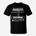 Rottweiler Glitzer Fan T-Shirt, Hunde Liebhaber Design