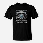 Schwarzes Herren T-Shirt 1966 Geburt von Legenden Aufdruck, Retro Design