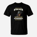 Schwarzes T-Shirt Hund Persönlicher Stalker, Witziges Hundeliebhaber Outfit