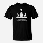 Schwarzes T-Shirt mit Ländlichem Motiv: Unser Land, Unsere Regeln