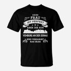Schwarzes T-Shirt Perfekte Frauen aus Vohburg an der Donau, Lustiges Damen-Design