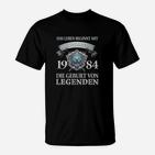 Vintage 1984 Geburt von Legenden T-Shirt, Retro Jahrgangsmotiv Tee