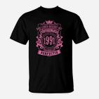 Vintage 1991 Geburtsjahr Perfektion T-Shirt, Retro Look Tee