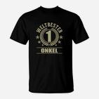 Weltbester Onkel T-Shirt mit Gold-Schriftzug, Ideales Geschenk