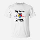 Autismus-Bewusstsein T-Shirt Herzschlag für Autismus, Herz-Design