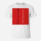 Herren T-Shirt DanceCube Design in Rot und Weiß, Grafikdruck