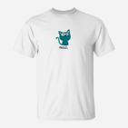Kawaii Katzen-Motiv T-Shirt 'Mauz' in Weiß für Tierliebhaber