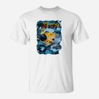 Kinder Cartoon Taucher T-Shirt Großer Fisch, Lustiges Meerestier-Motiv