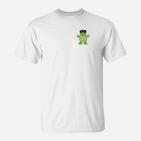 Weißes Herren-T-Shirt mit Lustigem Schildkröten-Motiv, Witziges Sommer-Shirt