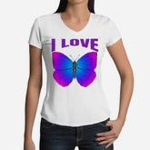 Butterfly Lovers Gifts Girl Butterfly Women V-Neck T-Shirt