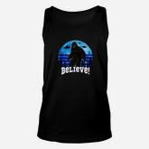 Bigfoot Ufo Believe Funny Moon Photo Alien Retro Unisex Tank Top