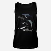 Orca Whale Great White Shark Narwhal Dolphin Sea Creatures Unisex Tank Top