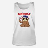 Merica Sloth July 4th Patriotic Fourth Of July Flag Unisex Tank Top