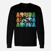 Aruba Dutch Caribbean Souvenir Palm Long Sleeve T-Shirt