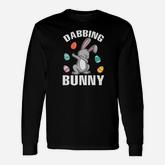 Bunny Rabbit Dabbing Dancing Easter Eggs Dabbing Bunny Long Sleeve T-Shirt