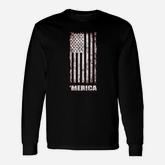 Fourth Of July American Flag Graphic Long Sleeve T-Shirt