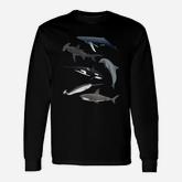 Orca Whale Great White Shark Narwhal Dolphin Sea Creatures Long Sleeve T-Shirt