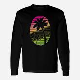 Palm Tree Scene Vacation Tropical Long Sleeve T-Shirt