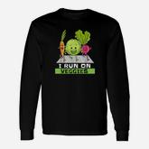 I Run On Veggies Vegan Vegetarian Runner Vegan Long Sleeve T-Shirt