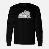 Wild White Horse In A Rocky Mountain Horse Lover Long Sleeve T-Shirt