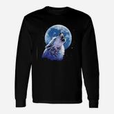 Wolf Howling At The Moon Long Sleeve T-Shirt