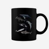 Orca Whale Great White Shark Narwhal Dolphin Sea Creatures Coffee Mug