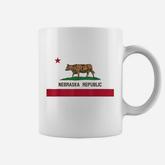 California Style Nebraska State Flag Coffee Mug