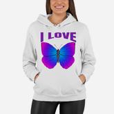 Butterfly Lovers Gifts Girl Butterfly Women Hoodie