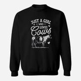 Just A Girl Who Loves Cows Cow Lover Farm Women Gift Sweatshirt