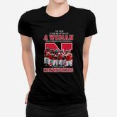 Never Underestimate Awoman Who Understands Football And Loves Cornhuskers Women T-shirt