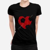 Soccer Ball Heart Valentines Day Women T-shirt