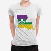 New Orleans Louisiana Map Jester Funny Mardi Gras Carnival Women T-shirt
