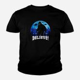 Bigfoot Ufo Believe Funny Moon Photo Alien Retro Youth T-shirt