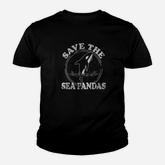 Save The Sea Pandas Funny Whale Orca Dolphin Ocean Life Youth T-shirt