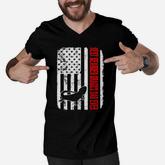Best Bearded Dragon Dad Ever American Flag Men V-Neck Tshirt