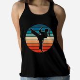 Girls Martial Arts Gift Karate Kickboxing Retro Design Pullover Women Flowy Tank