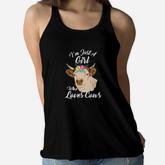 Just A Girl Who Loves Cows Floral Ranch Girl Gift Women Flowy Tank
