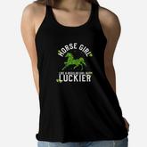 St Patricks Day Horse Girl Equestrian Horse Lover Women Flowy Tank