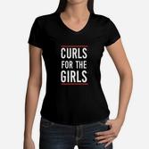Fitness-Locken Für Das Mädchen  Frauen T-Shirt mit V-Ausschnitt
