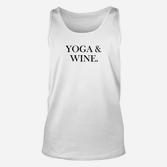 Yoga & Wein Unisex TankTop Weiß, Sport Freizeit Unisex TankTop für Damen