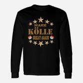 Make Köln Great Again Schwarzes Langarmshirts mit Goldstern-Design, Urban Fashion