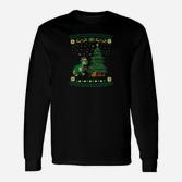 Weihnachtsbaum-Dinosaurier Langarmshirts, Lustiger Ugly Christmas Pullover-Stil