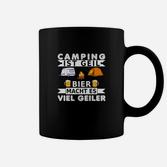 Lustiges Camping & Bier Fan Tassen Camping ist Geil - Bier Macht's Besser - Schwarz