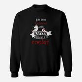 Katzenliebhaber Schwarzes Sweatshirt, Einhorn und Katze Cool Design