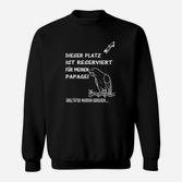 Lustiges Papageien-Sweatshirt: Reservierter Platz Warnhinweis