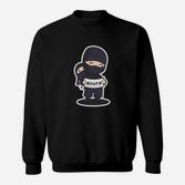 Ninja-Charakter-Design Schwarzes Sweatshirt, Stylisches Outfit für Fans