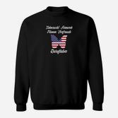 Patriotisches Sweatshirt in Schwarz mit Amerikanischer Flagge & Deutschem Text