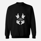 Schwarzes Sweatshirt Geburt eines Anarcho-Typen Händegeste Design