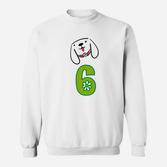 Lustiges Sweatshirt zum 6. Kindergeburtstag mit Hunde-Motiv
